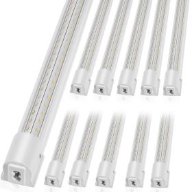 10 Pack LED Shop Light, 4 FT, 40W Linkable Shop Light Fixture, 5000 LM Ceiling Lights 59 in Power Cords with ON/OFF Switch 48 in Connector Cables