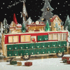 Creative Holy Led Christmas 24 Countdown Calendar Wooden Bus Scene Home Atmosphere Ornaments