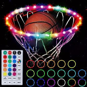 1pc LED Basketball Hoop Light, Remote Control Waterproof Basketball Rim Lights With 17 Colors 7 Lighting Modes