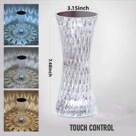 Small Waist Three-color Lighting Table Lamp Bar Party Crystal Lamp USB Rechargeable Lamp 3-color Light Acrylic Atmosphere Light LED Night Light Touch