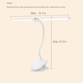 1pc Rechargeable USB Plug-in Clip Table Lamp; Double Heads Dimmable Eye Protection LED Lighting Table Lamp; Children Student Study Night Light Reading