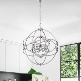 Ikova Chrome 4-light Double Sphere Cage Chandelier