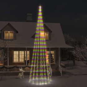 Christmas Tree Light on Flagpole Colorful 1134 LEDs 315"