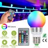 16 Colors Change LED Bulbs E27 3W RGB Dimmable Mood Lighting Lamp IR Remote Control