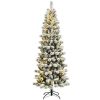 5/6/7.5/8 Feet Pre-lit Snow Flocked Christmas Tree with 9 Lighting Modes