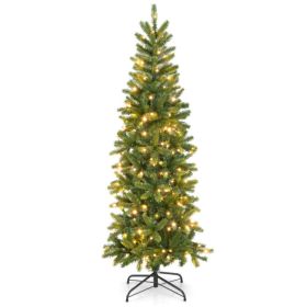 Pencil Christmas Tree with 180 Warm White and Multi-color LED Lights