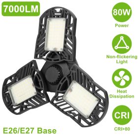 LED Garage Light, iMounTEK E26/E27 80W 7000LM 6500K Garage Ceiling Light Deformable Workshop Lamp LED Ceiling Light Bulbs