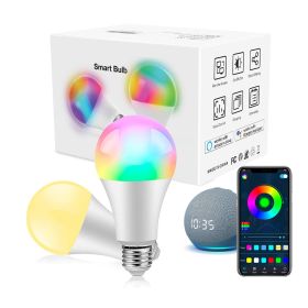 Smart Light Bulbs, Full Color Changing Dimmable Smart WiFi Bulbs Compatible with Alexa and Google Home, A19, 60 W 800 Lumens,2.4Ghz only