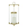 The Novogratz Gold Stainless Steel Decorative Candle Lantern with Acrylic Accents