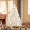 HOMCOM 6' Tall Prelit Christmas Tree Douglas Fir Artificial Christmas Tree with Realistic Branches, 250 Warm White LED Lights and 1000 Tips, White