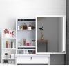 Fashion Vanity Desk with Mirror and Lights for Makeup and Chair, Vanity Mirror with Lights and Table Set with 3 Color Lighting Brightness Adjustable