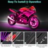 6Pcs Motorcycle LED Light Strips Multi-Color Neon Light Kits Waterproof DC 12V RGB Atmosphere Lights