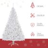 HOMCOM 6' Tall Prelit Christmas Tree Douglas Fir Artificial Christmas Tree with Realistic Branches, 250 Warm White LED Lights and 1000 Tips, White