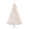 HOMCOM 6' Tall Prelit Christmas Tree Douglas Fir Artificial Christmas Tree with Realistic Branches, 250 Warm White LED Lights and 1000 Tips, White