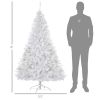 HOMCOM 6' Tall Prelit Christmas Tree Douglas Fir Artificial Christmas Tree with Realistic Branches, 250 Warm White LED Lights and 1000 Tips, White