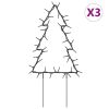 Christmas Light Decorations with Spikes 3 pcs Tree 50 LEDs 11.8"