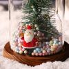 Pvc Christmas Tree Resin Santa Glass Cover Led Light Christmas Gift Decoration