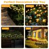 4Pack Solar Powered Stake Bee Light 2 Lighting Mode Lifelike Firefly Decorative Stake Lamp IP65 Waterproof Outdoor Landscape Garden Light Warm Yellow