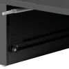 ON-TREND Modern Glossy Coffee Table With Drawer, 2-Tier Rectangle Center Table with LED lighting for Living room, 39.3''x19.6''x15.3'', Black