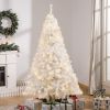 HOMCOM 6' Tall Prelit Christmas Tree Douglas Fir Artificial Christmas Tree with Realistic Branches, 250 Warm White LED Lights and 1000 Tips, White