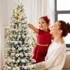 5/6/7.5/8 Feet Pre-lit Snow Flocked Christmas Tree with 9 Lighting Modes