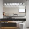 Contemporary 8-Light LED Vanity Light - 52.2-Inch Chrome Fixture with Acrylic Shade, Adjustable Brightness