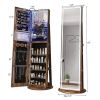 Standing Jewelry Cabinet with Adjustable LED Lights