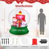 4 Feet Christmas Inflatable Snow Globe with Santa Snowman Road Sign