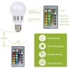 16 Colors Change LED Bulbs E27 3W RGB Dimmable Mood Lighting Lamp IR Remote Control