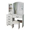 Fashion Vanity Desk with Mirror and Lights for Makeup, Vanity Mirror with Lights and Table Set with 3 Color Lighting Brightness Adjustable, 6 Drawers