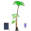 Lighted Palm Tree, 7FT Palm Trees for Outside Patio, Christmas Palm Tree Decor, Waterproof Windproof Solar Light Up Tree