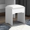 Fashion Vanity Desk with Mirror and Lights for Makeup and Chair, Vanity Mirror with Lights and Table Set with 3 Color Lighting Brightness Adjustable