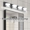 (Same as W1340110592/L2008) LED Modern Black 4-Light Vanity Lights Fixtures Over Mirror Bath Wall Lighting