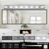 Contemporary 8-Light LED Vanity Light - 52.2-Inch Chrome Fixture with Acrylic Shade, Adjustable Brightness