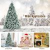 6/7/8 Feet Pre-lit Snow Flocked Christmas Tree with Metal Stand