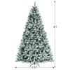 6/7/8 Feet Pre-lit Snow Flocked Christmas Tree with Metal Stand