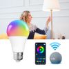 Smart Light Bulbs, Full Color Changing Dimmable Smart WiFi Bulbs Compatible with Alexa and Google Home, A19, 60 W 800 Lumens,2.4Ghz only