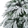 6FT Pre-Lit Spruce Snow Flocked Christmas Tree, Artificial Hinged Xmas Tree with 300 Multi-Color LED Lights, 8 Flashing Modes &790 Snow Branch Tips