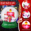 4 Feet Christmas Inflatable Snow Globe with Santa Snowman Road Sign