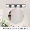 (Same as W1340110592/L2008) LED Modern Black 4-Light Vanity Lights Fixtures Over Mirror Bath Wall Lighting