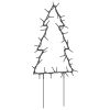 Christmas Light Decorations with Spikes 3 pcs Tree 50 LEDs 11.8"