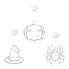 3 Pack Halloween Window Light Spider Witch Hat Pumpkin with Orange Light Hanging Halloween Decoration Light with Suction Cup Hanging Holes