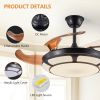 Modern Minimalist Invisible Ceiling Fan Light - Retractable Fan With LED Fixtures - For Living Room, Bedroom and Dining room