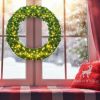 48 Inch Pre-lit Cordless Artificial Christmas Wreath