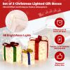 Set of 3 Christmas Lighted Gift Boxes with 48 Bright Warm Lights