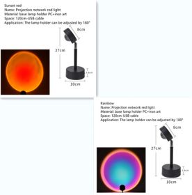 The Sun Never Sets Projection Sunset Atmosphere Light (Option: Rainbow and Sunset red)