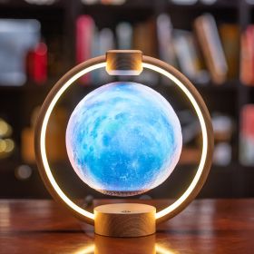 Maglev Moon Light Bluetooth 3D Stereo Diy Colorful Glare (Option: Wood grain starry sky-UK)