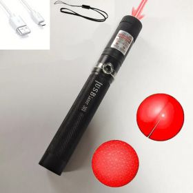 Green Laser Pointer, 10000m USB Charging Built-in Battery Torch, For Long Distance Guidance Work, Lighting Demonstration (Color: Red, Style: USB Laser)