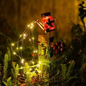 1pc Solar Garden Light; Outdoor Decor Waterproof Butterfly Solar Path Light; Watering Can Lights Hanging Fairy String Lighting For Terrace Patio Lawn (Style: Hummingbird)