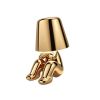 Bedside Touch Control Table Lamp;  Creative Little Golden Man Decorative Thinker Statue LED Desk Lamp